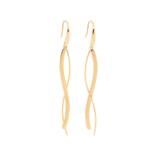 Steel long wavy earrings