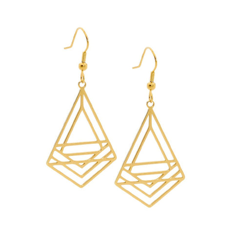 Steel Abstract Triangle earrings