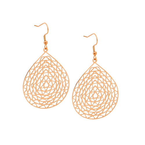 Steel rose plated earrings