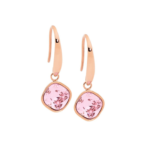 Steel & glass earrings