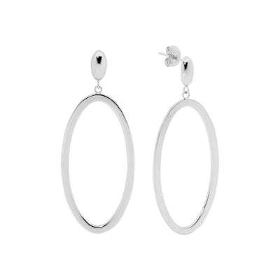Steel oval drop earrings. Steel
