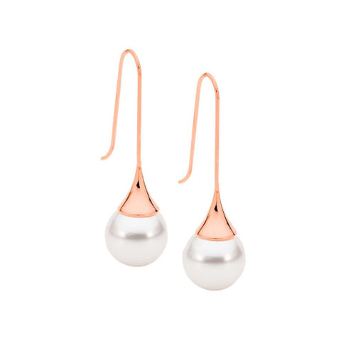 Steel & Shell based pearl earrings