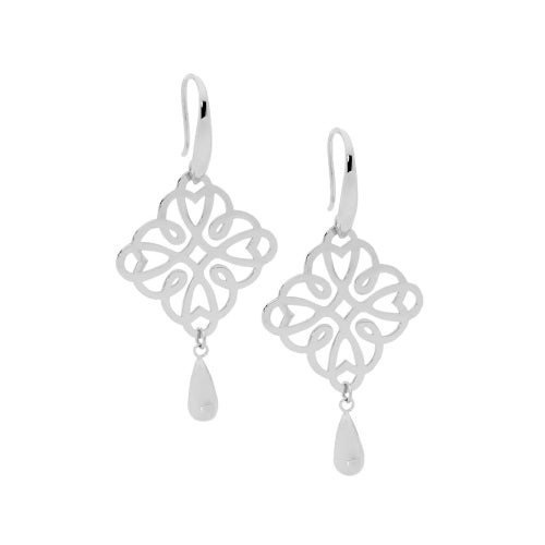 Stainless steel filligree earrings