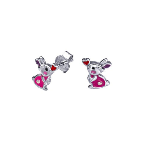 Sterling silver rabbit earrings