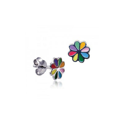 Multi colour flower earrings