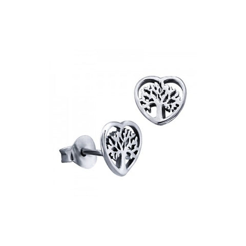 Sterling silver heart stud