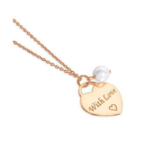 Rose gold plated heart necklace