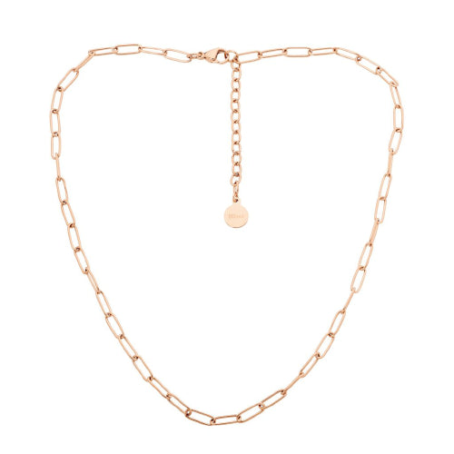 Rose plated steel paperclip chain