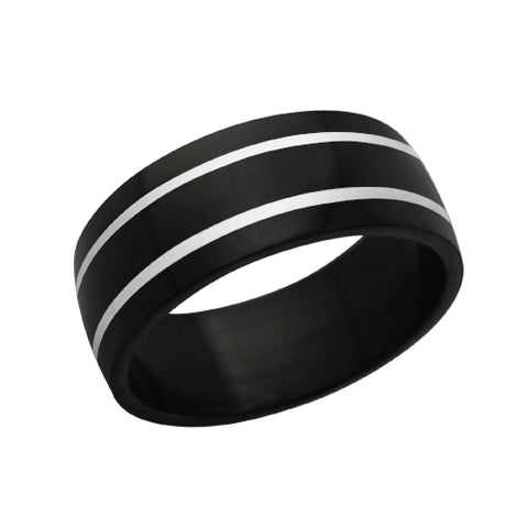 Black stainless steel ring