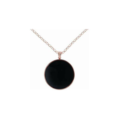 ROSE GOLD PLATED ONYX NECKLACE