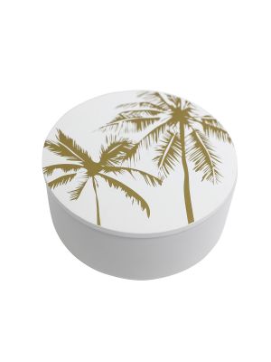 Tranquil Palm Medium Round Trinket Box