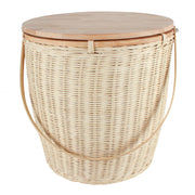 Rattan insulated picnic basket