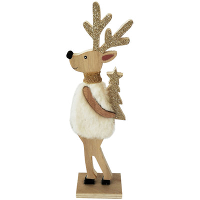 Fluffy reindeer ornament