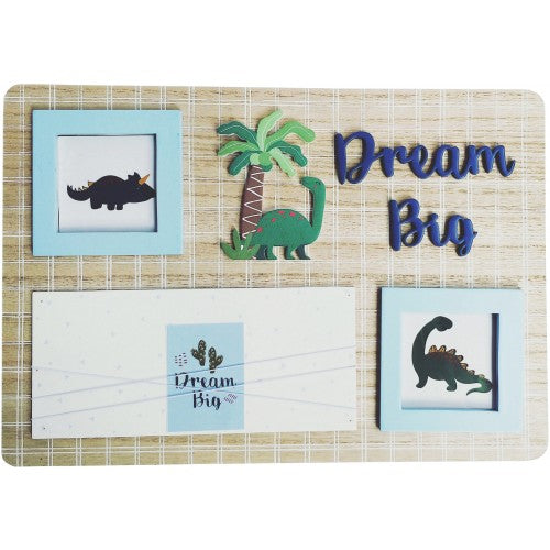 Dream Big Dinosaur hanging frame.
