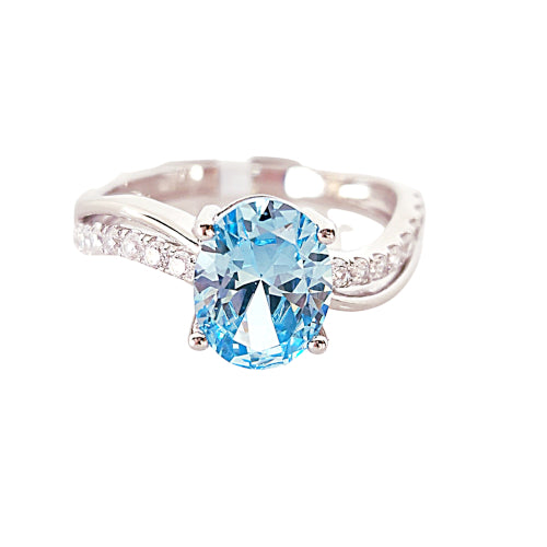 Sterling silver Blue CZ ring