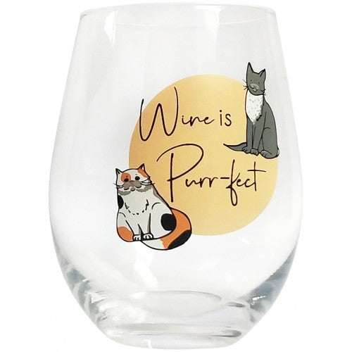 Stemless wine glasses.