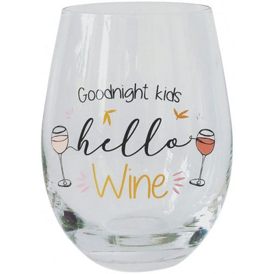 Stemless wine glasses.